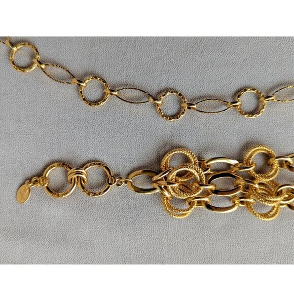 MYKA Set: Paula Chain 27" and Goga Bracelet 8.75" Gold Tone - Picture 6 of 9